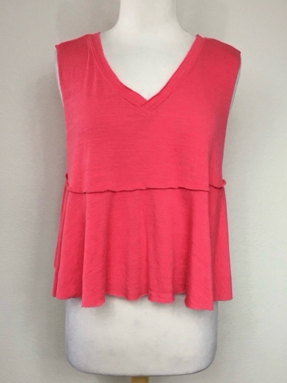 Free People Movement Womens Watermelon Muscle Peplum Activewear Tank Top Size M